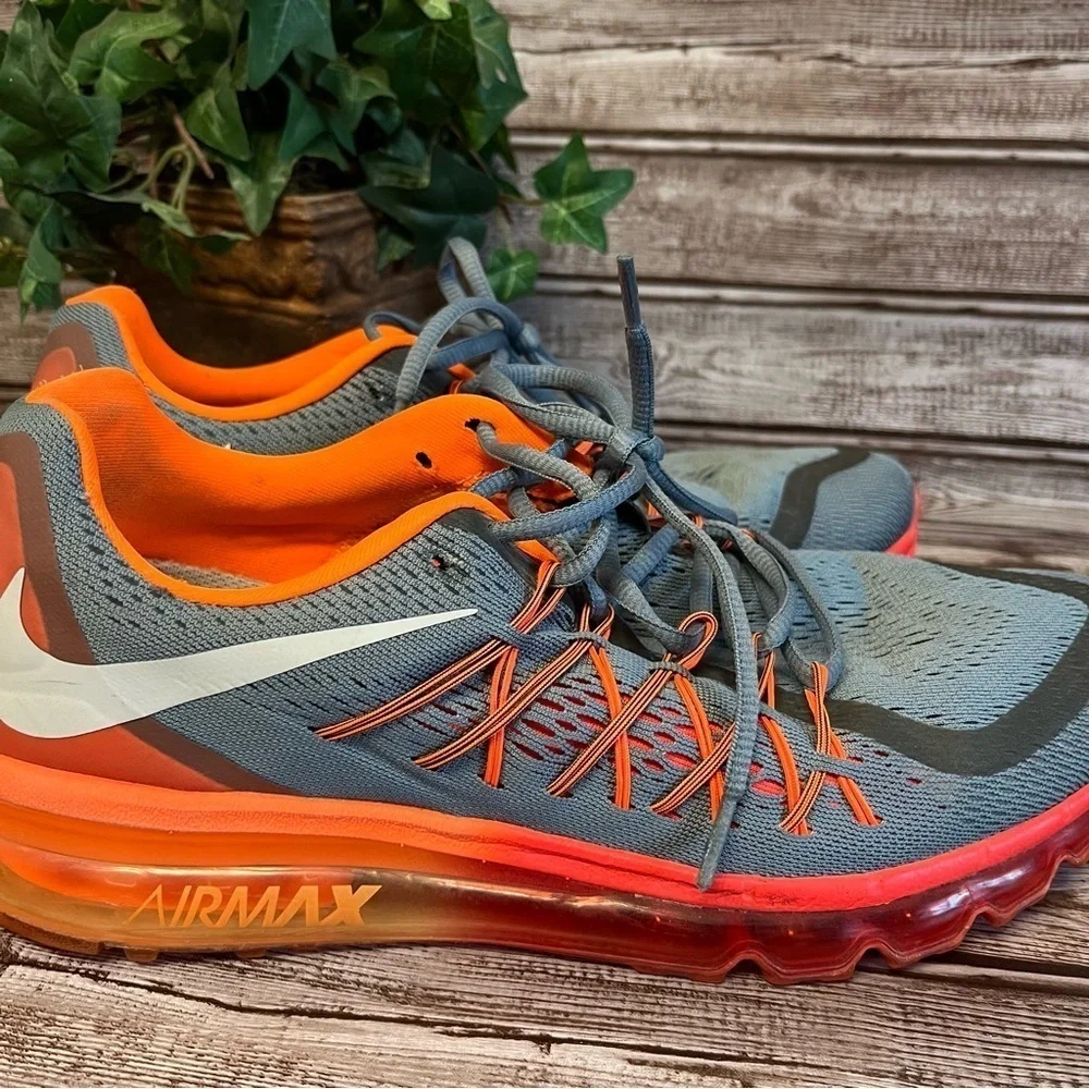 Nike AirMax Gray and Orange Running Shoe Mens Size 11